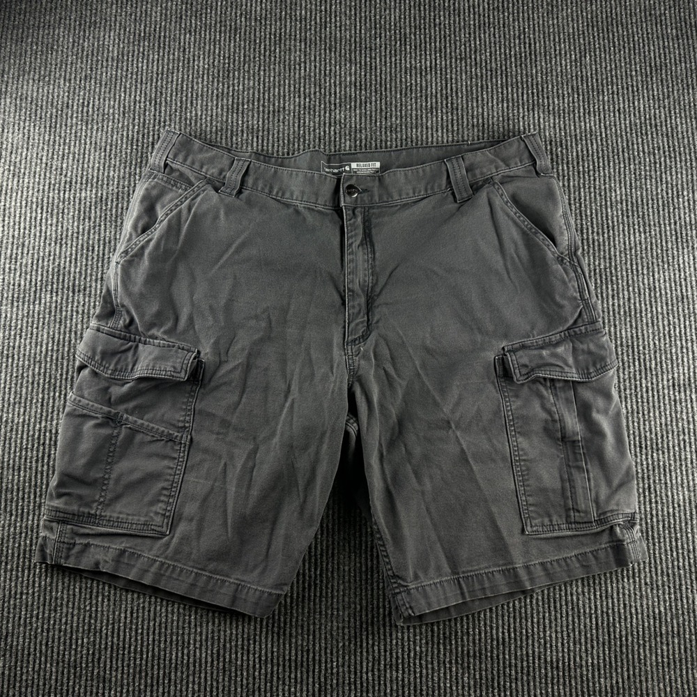 Carhartt Mens Rugged Flex Relaxed Fit Canvas Cargo Work Shorts Gray BS3542-M 42
